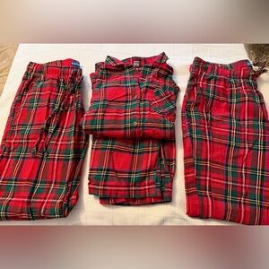 Old Navy Red Plaid Women's Pajama Set and Mens pajama pants